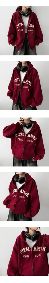 Shine Tantan Embroidered Hooded Zip-Up