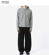 Fingerhole Crop Hooded Long Sleeve Melange