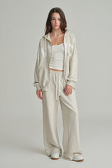 NYC hooded zip-up, Light Melange