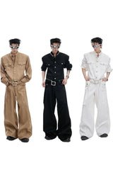Contrast Stitch Cargo Jeans