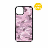 【MADE】カモフラージュ ピンク シャドウ アイフォン ケース [Glossy Glass/Magsafe]