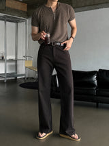 LMN Boucle Semi-Mustle Half-Zip Short Sleeve (3 colors)