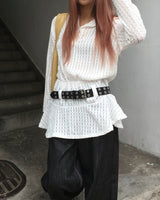 Heart denim pants