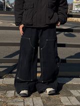 double-knee big denim carpenter pants