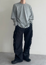 nylon suit pocket pants(2colors)