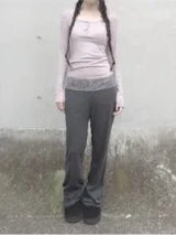 lace banding pants