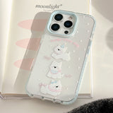 Summer Blue Edge Sweet Cartoon Puppy Jelly iPhone Case