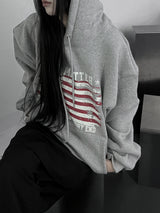 american flag overfit hood(unisex / fleece-lined)