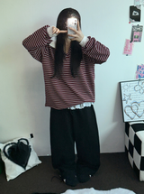 LACE PONT🎀ワイドロングパンツ 💕🩶🖤3COLOR