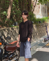 Duns One-Pleat Wide Bermuda Pants