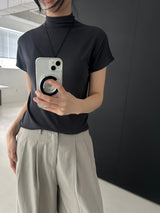 402 / NATURAL HALF NECK TEE