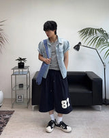 ソルト ツーポケット ウォッシュド デニム ショートスリーブ シャツ