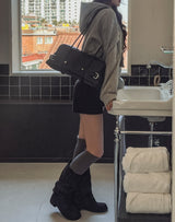[U-BASIC] Tom Brushed Two Way Crop Hood Zip-Up
