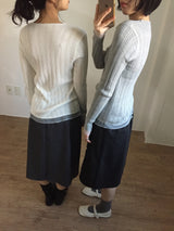 【即日発送】レースヘムニットトップ