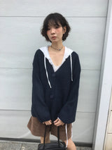 アモン フリル フーデッド ブラウス(2color)