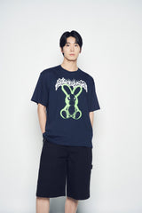 25SS ZIPPER DETAIL DENIM SHORT PANTS BLACK