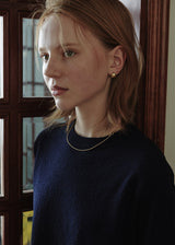 [925 silver] Deux.silver.107 / walnut earring (gold)