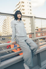 Detachable round jacket (Graish Blue)