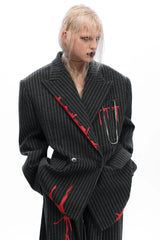 Vintage Stripe Wool Blazer