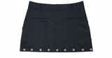 studded silver button skirt (2color)