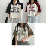 ガールズラグラン半袖クロップドTシャツ