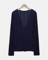 Kazel Deep V-Neck Long-Sleeve T-Shirt