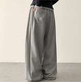 Angel Wing Star Pocket Embroidery Wide Banding Pants