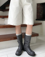 Leaden Stud Cotton Bermuda Shorts