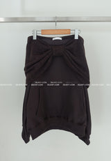 Ribbon off-shoulder oversized fit sweatshirt