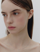 26SS★ Essence Silver (W) Moissanite Flower Dainty Earrings