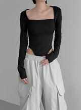 Ella Mix Square Neck Bodysuit Tee