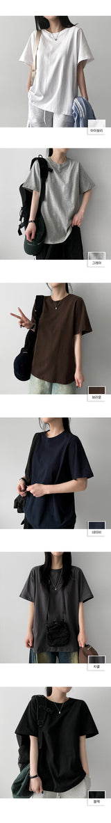 Rose Basic Plain Short-Sleeved T-shirt