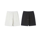 プレン プリーツ バンディング ショーツ