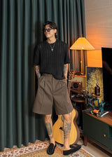 Half-Banded Two-Tuck Wide Shorts 4COLOR