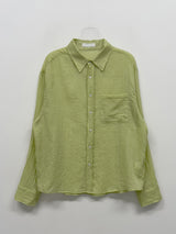 [Unisex] フォミリネンチェックオーバーフィットシャツ