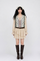 ARCADIAN SHEER BELTED DRESS