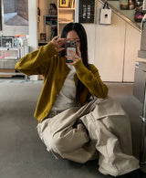 [U-BASIC/wool30%] Autumn デイリーラウンドカーディガン