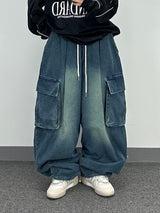 marine washed denim balloon pt