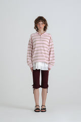 Cozit stripe knit_pink
