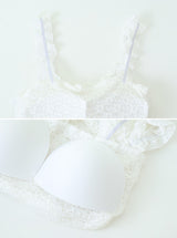 #ロマンチック フラワーフリルキャップ ノースリーブブラウス(2color)