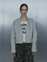 SHORT CHOKER JACKET / LIGHT GRAY