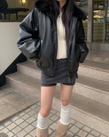 Knit snap skirt pants