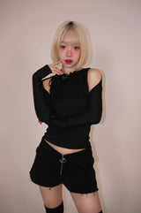 ネックストラップTシャツ_BLACK