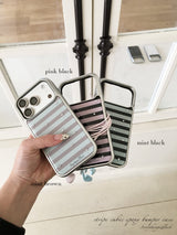 stripe epoxy bumper case [mint brown]