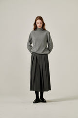 Cashmere turtle neck knit (Grey)