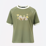 Artwork Raglan Short Sleeve T-Shirt (Khaki)
