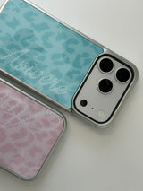 [MADE] Leopard silver glass case(pink L)