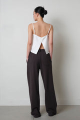 Oblique Neck Sleeveless_White