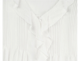 フリル ネック ピンタック ブラウス (WHITE)