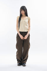Maria frill puff blouse
